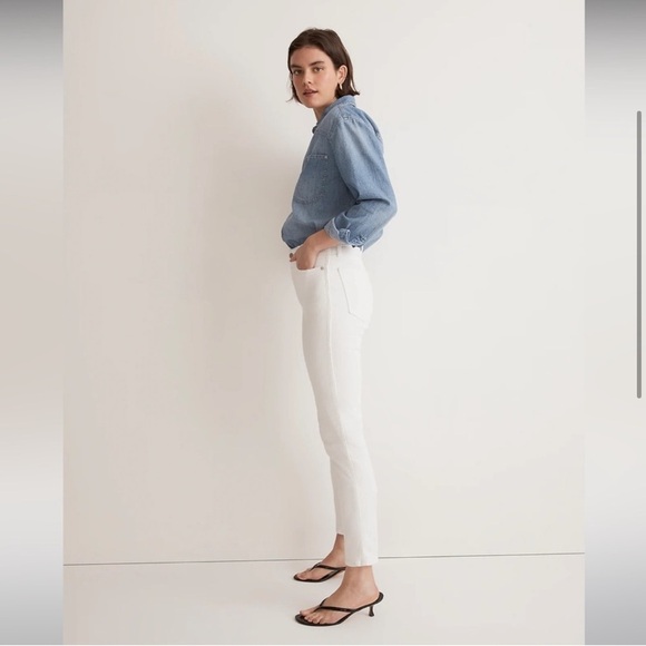 Madewell Stovepipe white Jeans Sz 25 Tall - Picture 3 of 12